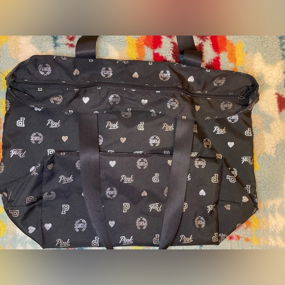 PINK by VICTORIA’S SECRET black and silver tote bag - Picture 3 of 5